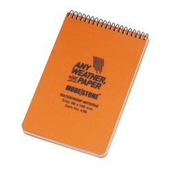 Modestone - Wasserdichtes Notizbuch - 96 x 148 mm - 50 Blatt - Orange - A38