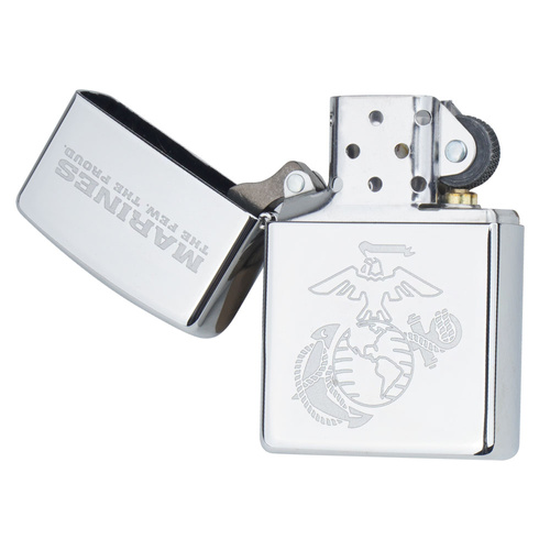 Feuerzeuge - Zippo - Marines Benzinfeuerzeug - High Polish Chrome - Z28478