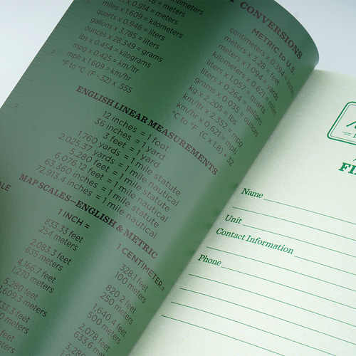 Rite in the Rain - Wasserdichtes taktisches Feldbuch - 115 x 185 mm - Grün - 980 - Notizbücher & Zubehör - Verschiedenes