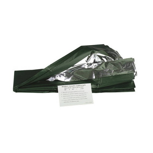 Erste Hilfe - Mil-Tec - Überlebens-Wärmedecke - OD / Silber - 16024500