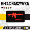 M-Tac - AR-15 223/5.56 Lasergeschnittener Aufnäher - Schwarz/Rot - 51111233