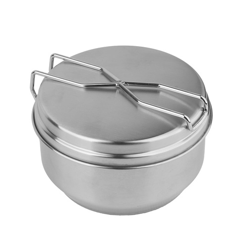 Militärisches Kochgeschirr - Mil-Tec - 3-teilige Touristen-Messdose - Edelstahl - 14664800