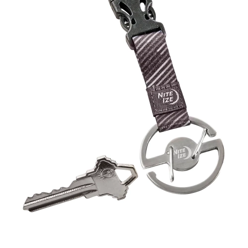 Nite Ize - Karabinerhaken mit Schlüsselband Medallion™ Key Lanyard - Stahl - Silber/Schwarz - MKL-11-R3 - Schlüsselanhänger