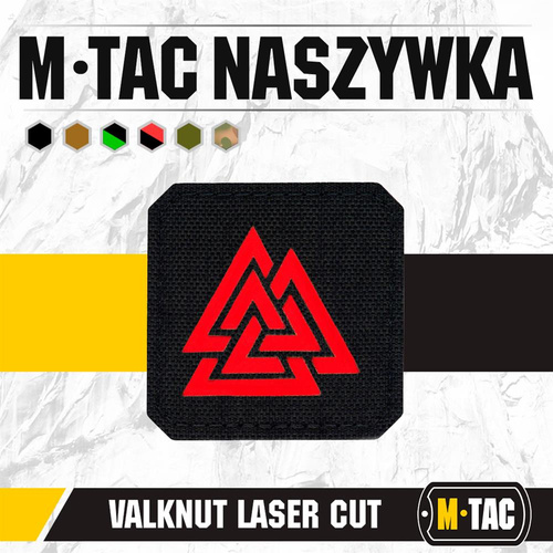 M-Tac - Lasergeschnittenes Valknut Quadrat Patch - Rot / Schwarz - 51162233 - Andere - Verschiedenes