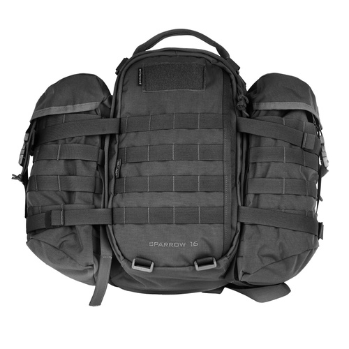 Militärrucksäcke - WISPORT - Sparrow 16 Rucksack mit zwei Seitentaschen - 16 + 10 l - Schwarz