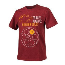 Helikon - T-Shirt Reiseberatung Russisches Glück - Rot/Schwarz Melange - TS-TRL-CO-2501Z