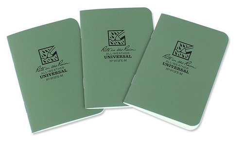 Notizbücher & Zubehör - Rite in the Rain - Allwetter-Notizbuch - 3 1/4 x 4 5/8" - 3 Stück - 971FX-M - Olive