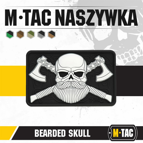 Verschiedenes - M-Tac - 3D-Emblem - Bearded Skull - Schwarz / Weiß - 51113236 - 3D PVC Morale Patches