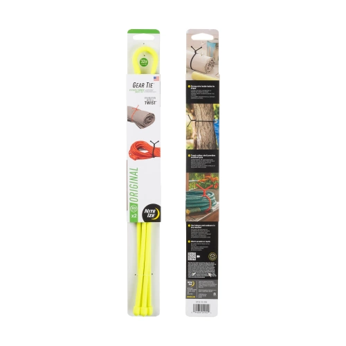 Nite Ize - Gear Tie 32" Original Twist Tie - Zwei-Pack - Neon Yellow - GT32-33-2R3 - Seile & Gurte