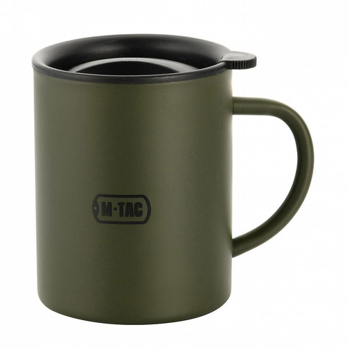 M-Tac - Thermobecher mit Deckel - 400 ml - Olive - H0180008 - Tassen & Thermoskannen