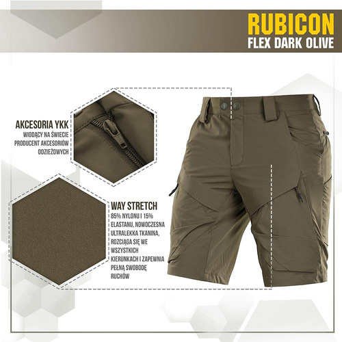 Kurze Hose - M-Tac - Taktische Shorts Rubicon Flex - 4-Way Stretch - YKK - Dark Olive - 20070048