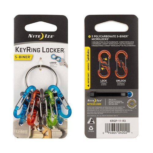 Schlüsselanhänger - Nite Ize - S-Biner KeyRing Locker - Stainless - KRGP-11-R3