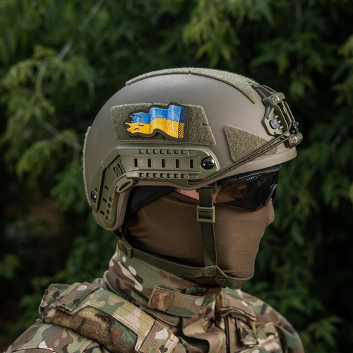 M-Tac – Ukraine-Flaggen-Aufnäher – Stickerei – Cordura 500D – links – Rangergrün – 51298023 - Morale Patch