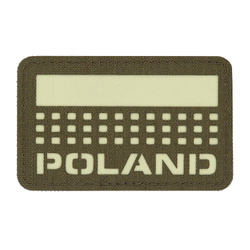 M-Tac - Aufnäher mit Polen-Flagge und Aufschrift - Fluoreszierend - Pixel/Rechteck - Ranger Grün - 51006223