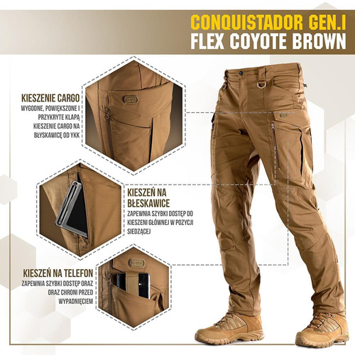 M-Tac - Taktische Hose Conquistador Gen. I Flex - Ripstop - Coyote Brown - 20059017 - Cargohosen - Bekleidung