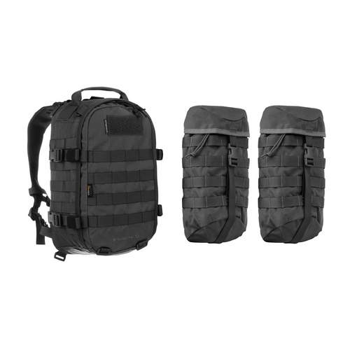 WISPORT - Sparrow 16 Rucksack mit zwei Seitentaschen - 16 + 10 l - Schwarz - Militärrucksäcke - Outdoor