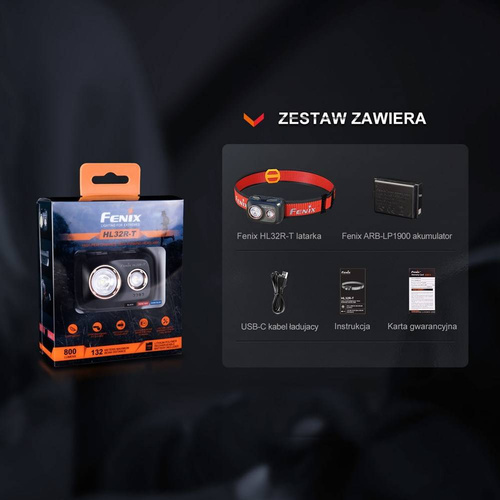 Fenix - HL32R-T LED-Stirnlampe - 800 Lm - Rot / Schwarz - 039-548 - LED-Taschenlampen