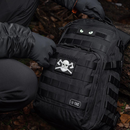 M-Tac - 3D-Emblem - Bearded Skull - Schwarz / Weiß - 51113236 - 3D PVC Morale Patches