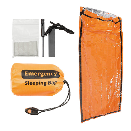 Fox Outdoor - Notfall Thermal Schlafsack mit Flint - Orange - 31100 - Schlafsäcke & Isomatten