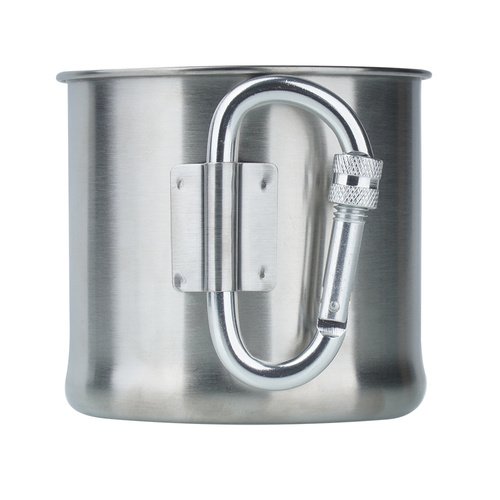 Mil-Tec - Reisebecher mit Karabiner - 500 ml - Stahl - 14607900 - Besteck & Geschirr - Outdoor