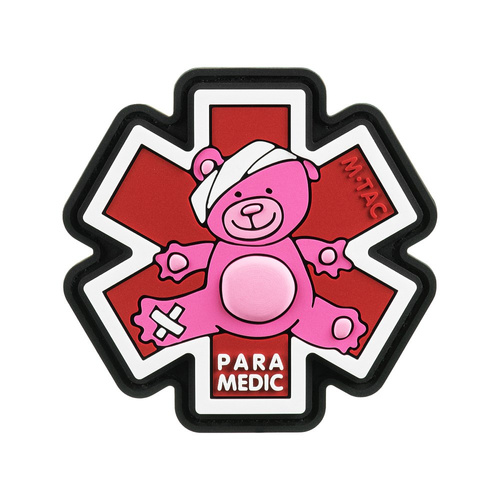 M-Tac – Sanitäter-Teddybär-Aufnäher – 3D-PVC – Weiß/Rot – 51348343 - Patches