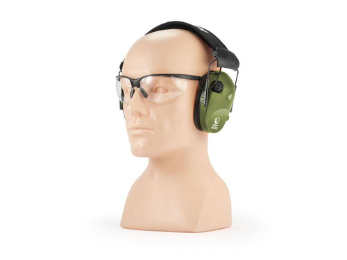 RealHunter - Set aus Active PRO Gehörschützern und Schutzbrille - Olive Green - Aktive Kopfhörer