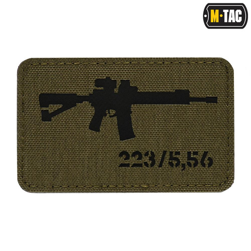 M-Tac - AR-15 223/5.56 Lasergeschnittener Aufnäher - Schwarz/Grau - 51111232 - Morale Patch