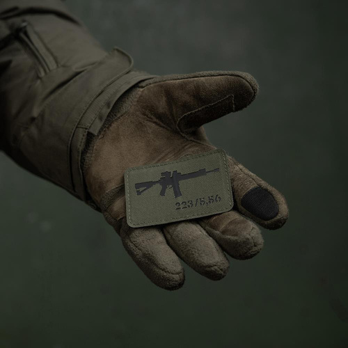 M-Tac - AR-15 223/5.56 Lasergeschnittener Aufnäher - Schwarz/Grau - 51111232 - Morale Patch