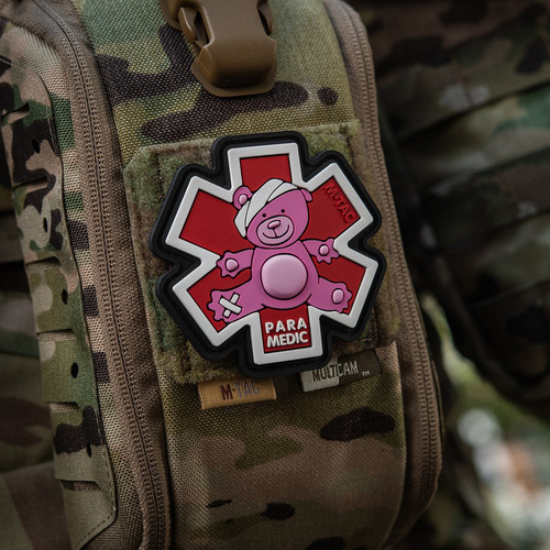 3D PVC Morale Patches - M-Tac – Sanitäter-Teddybär-Aufnäher – 3D-PVC – Weiß/Rot – 51348343