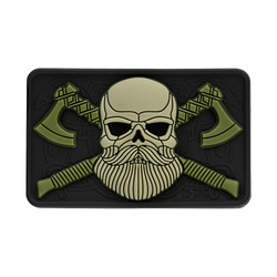 M-Tac - 3D-Emblem - Bearded Skull - Schwarz / Olive - 51113201