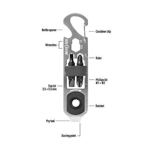 Nite Ize - DoohicKey® Ratchet Key Too - Rostfreier Stahl - KMTRT-11-R3 - Microtools - Multitools