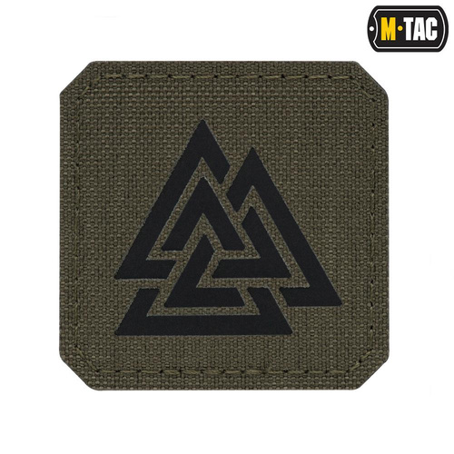 M-Tac - Lasergeschnittenes Valknut Quadrat Patch - Schwarz / Ranger Green - 51162232 - Andere