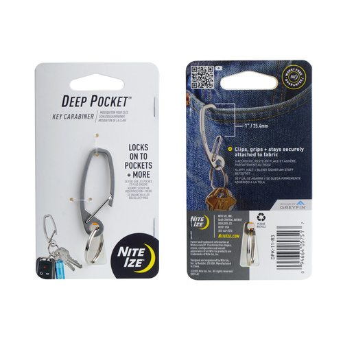Nite Ize - Karabinerhaken Deep Pocket - Edelstahl - Silber - DPK-11-R3 - Schlüsselanhänger