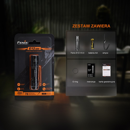 Outdoor - Fenix - LED-Taschenlampe E12 - 200 lm - Schwarz - E12 V3.0 - LED-Taschenlampen