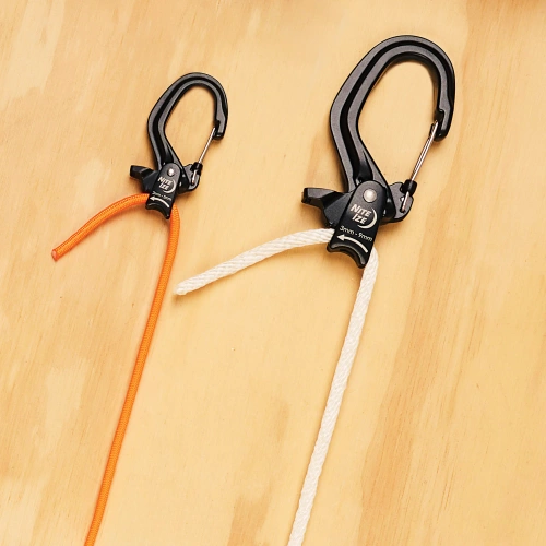 Nite Ize - Seilspanner CamJam mit SlideLock - Aluminium - Klein - Schwarz - CJSLS-01-R3 - Stahlkarabiner - Outdoor