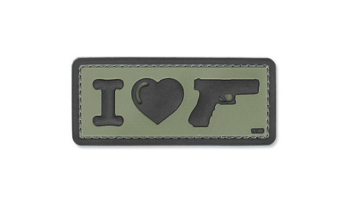 101 Inc. - 3D-Aufnäher - Ich liebe meine Seitenwaffe - OD Grün -  3D PVC Morale Patches