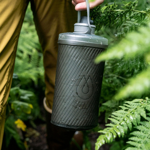 Outdoor - HydraPak - Weiche Wasserflasche Flux - TPU - 1500 ml - Mammoth Grey - GF425M - Wasserbehälter & Feldflaschen