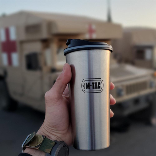 M-Tac - Thermobecher mit Deckel - 450 ml - Stahl - UN-A01-450 - Tassen & Thermoskannen