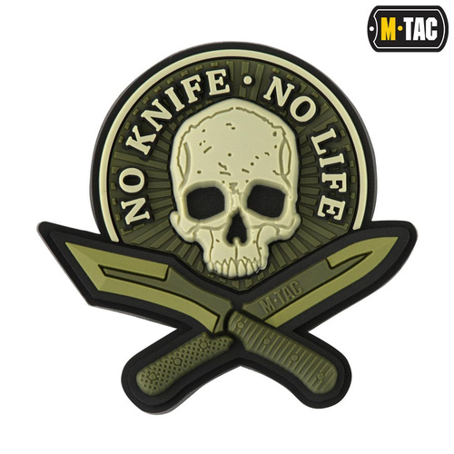 M-Tac - No Knife - No Life 3D PVC Patch - Olive - 51128001 -  3D PVC Morale Patches