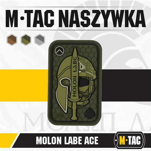 Verschiedenes - M-Tac - Moralabzeichen - Molon Labe Ace Jacquard - Olive / PVC - 51127001 - Morale Patch