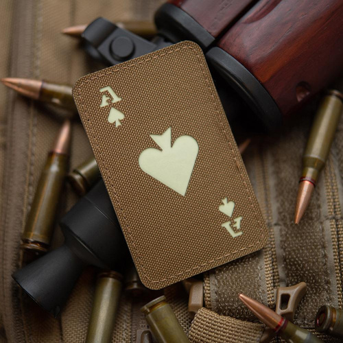 M-Tac - Militär-Patch Ace of Spades - Cordura 500D - Coyote / Fluoreszierend - 51109599 - Morale Patch - Verschiedenes