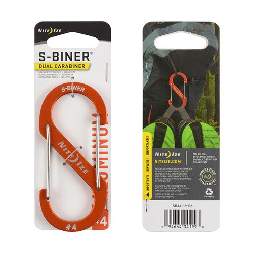 Nite Ize - S-Biner® Aluminium-Doppelkarabiner #4 - Orange - SBA4-19-R6 - Karabiner & Schnallen