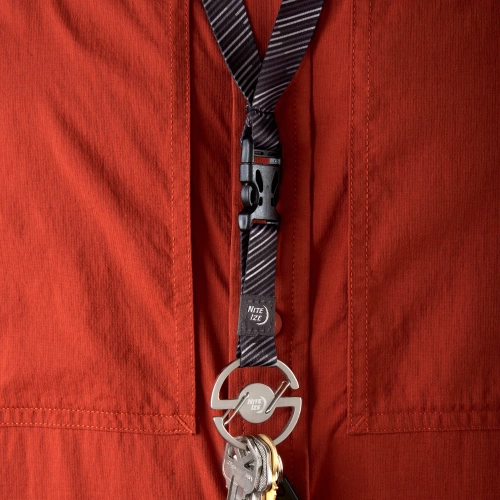 Schlüsselanhänger - Nite Ize - Karabinerhaken mit Schlüsselband Medallion™ Key Lanyard - Stahl - Silber/Schwarz - MKL-11-R3