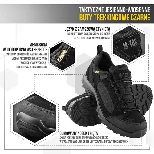 M-Tac - Trekking-Stiefel für Herbst und Frühjahr - Cordura - Schwarz - 1JJ115/5TPLV - Militärstiefel - Bekleidung