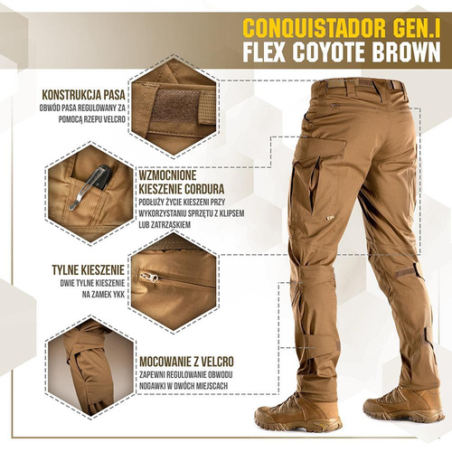 Bekleidung - M-Tac - Taktische Hose Conquistador Gen. I Flex - Ripstop - Coyote Brown - 20059017 - Cargohosen