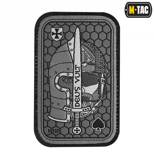 M-Tac - Naszywka Moral Patch - Deus Vult Ace - Żakard - Szary - 51117011 - Andere