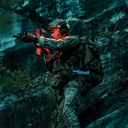 LED-Taschenlampen - Mactronic - Helm Montierte Taktische Taschenlampe Storm 1LP - LED RGB - IR - Olive Drab - THL0051