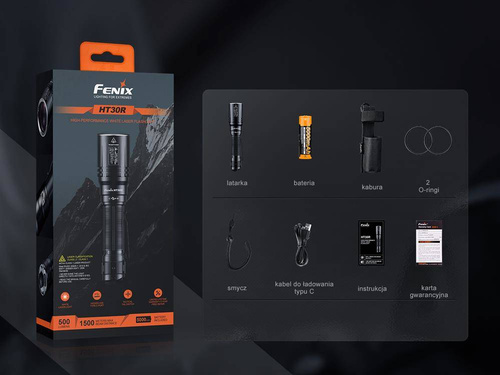 Fenix - Laser-Taschenlampe HT30R - 500 lm - Schwarz - HT30R - Akku-Taschenlampen - Outdoor