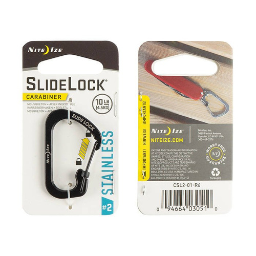 Stahlkarabiner - Nite Ize - SlideLock Karabiner #2 - Schwarz - CSL2-01-R6