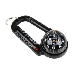 FOSCO - Karabiner mit Kompass und Thermometer - Aluminium - Schwarz - 259125